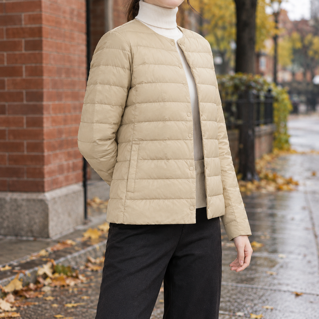 Steppjacke Damen mit geradem Schnitt und runden Ausschnitt - 7 - Trendlinie