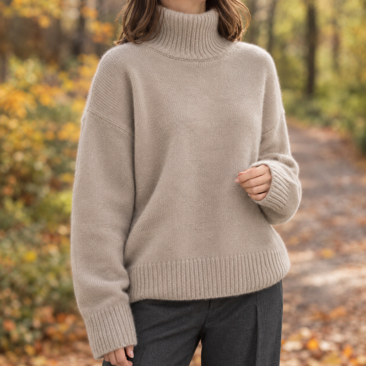 Damenpullover mit hohem Kragen und lässigem Schnitt - 4 - Trendlinie