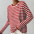 Gestreifter Pullover Damen mit Rundhalsausschnitt und langärmlig | T&S - 1 - Trendlinie