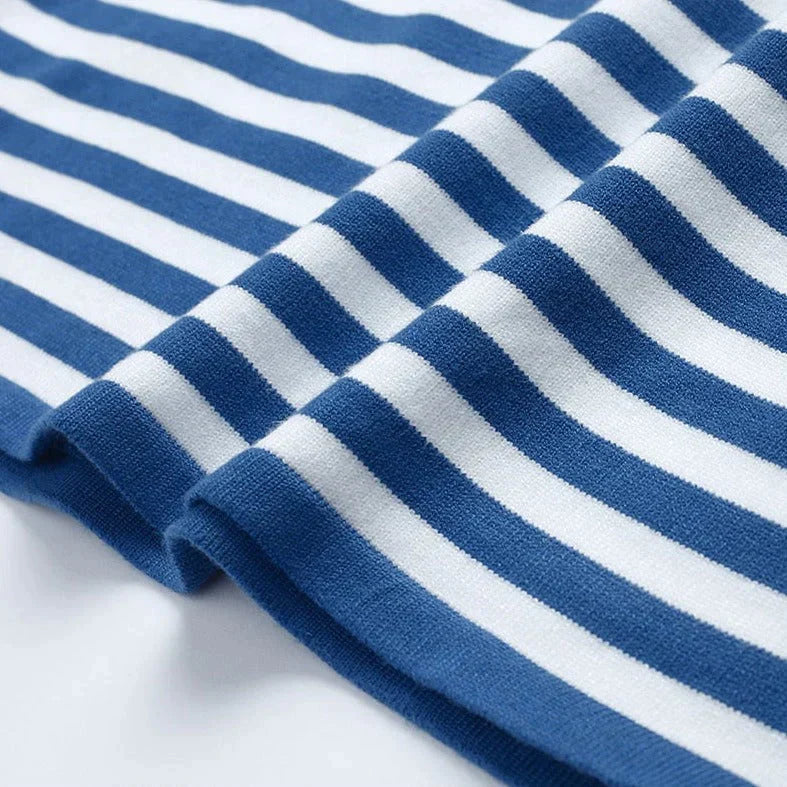 Gestreifter Pullover Damen mit Rundhalsausschnitt und langärmlig | T&S - 6 - Trendlinie