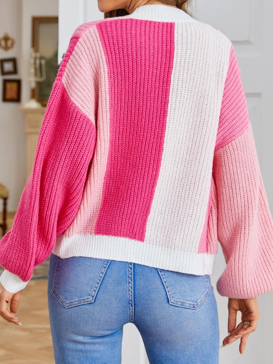 Bunter Damen Cardigan mit weitem Schnitt und lässigem Design | T&S - 5 - Trendlinie