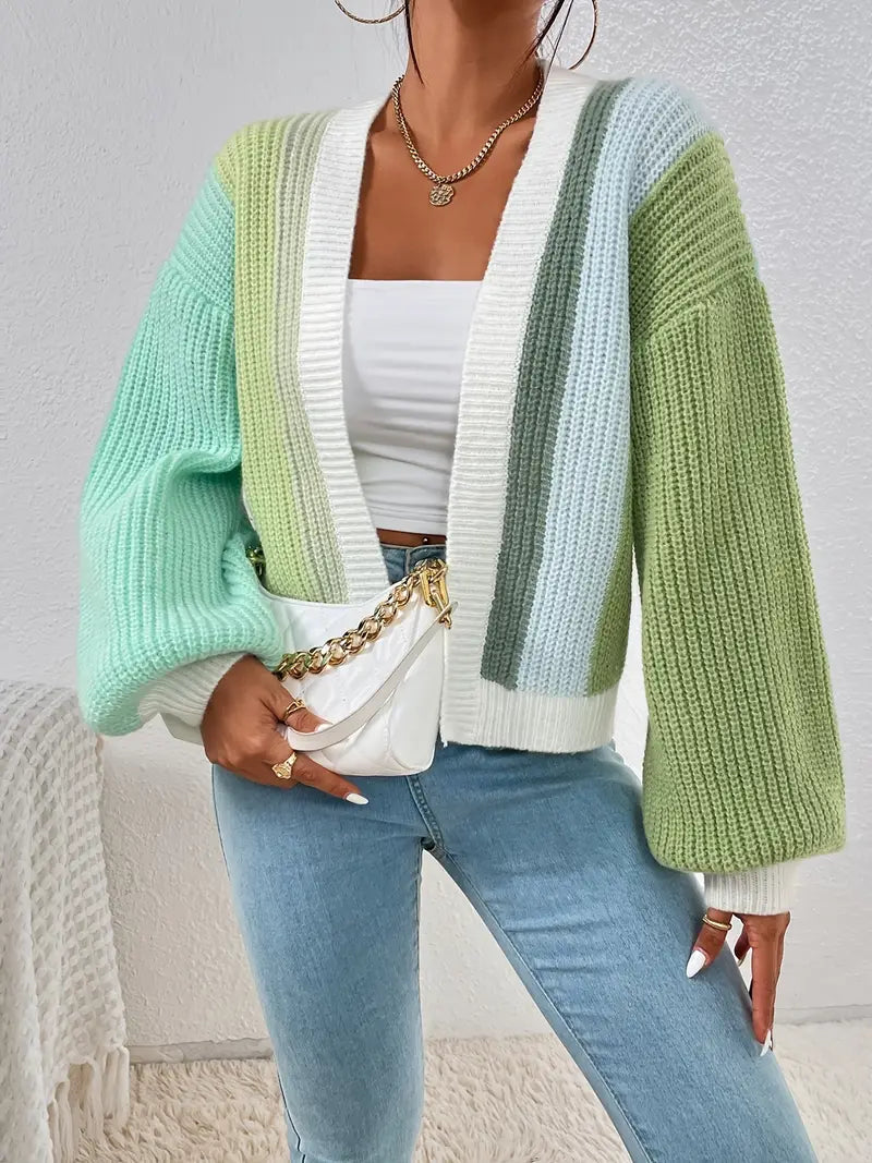 Bunter Damen Cardigan mit weitem Schnitt und lässigem Design | T&S - 7 - Trendlinie