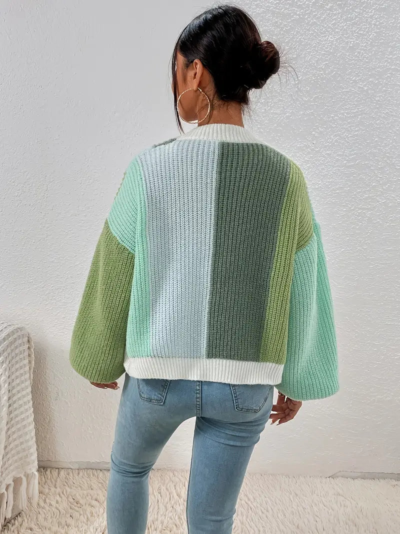 Bunter Damen Cardigan mit weitem Schnitt und lässigem Design | T&S - 8 - Trendlinie
