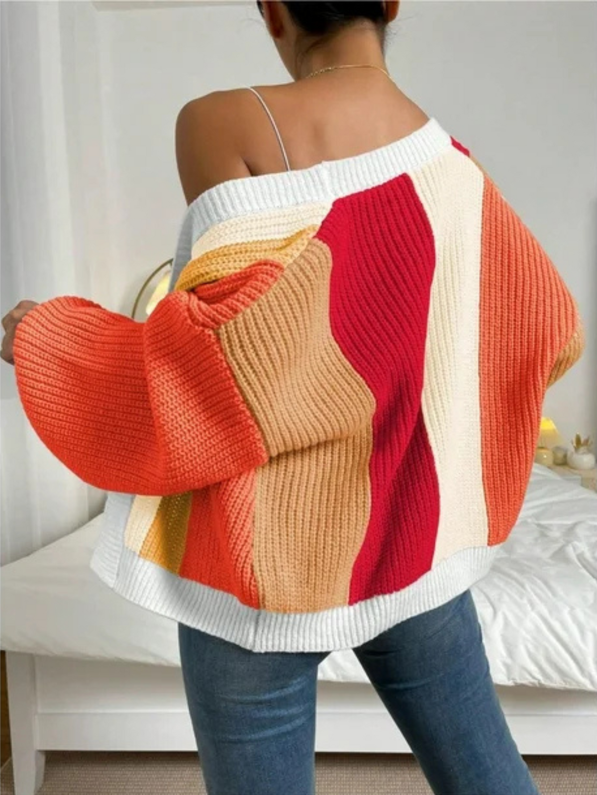 Bunter Damen Cardigan mit weitem Schnitt und lässigem Design | T&S - 11 - Trendlinie