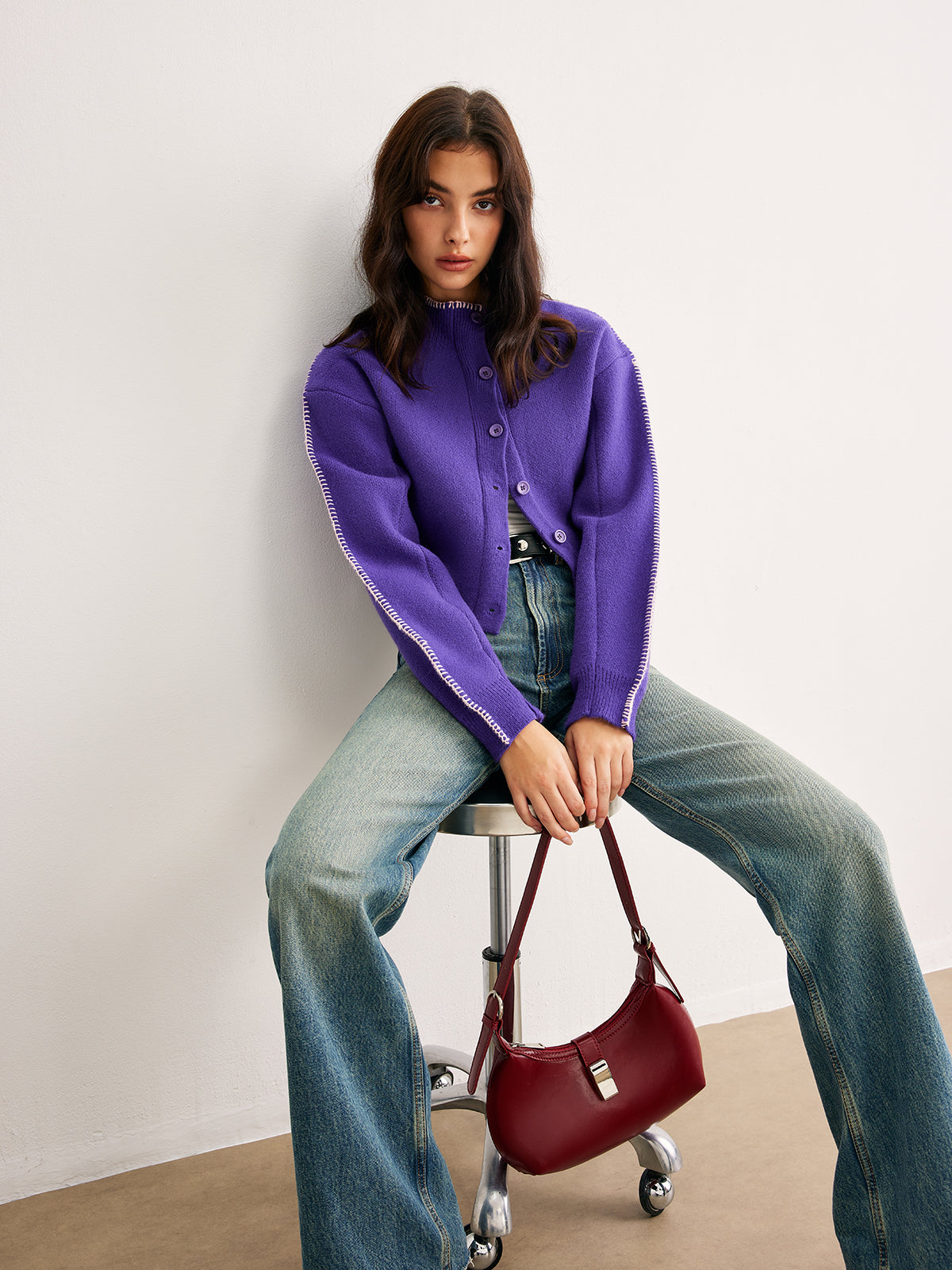 Damen Cardigan mit Knopfverschluss und lässigem Schnitt | T&S - 1 - Trendlinie