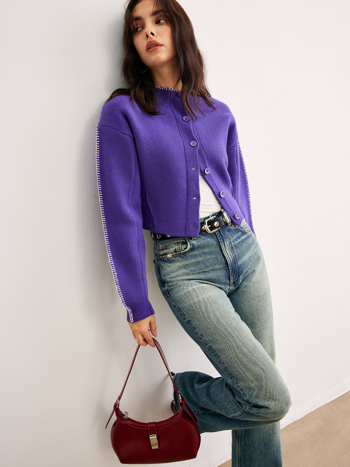 Damen Cardigan mit Knopfverschluss und lässigem Schnitt | T&S - 3 - Trendlinie