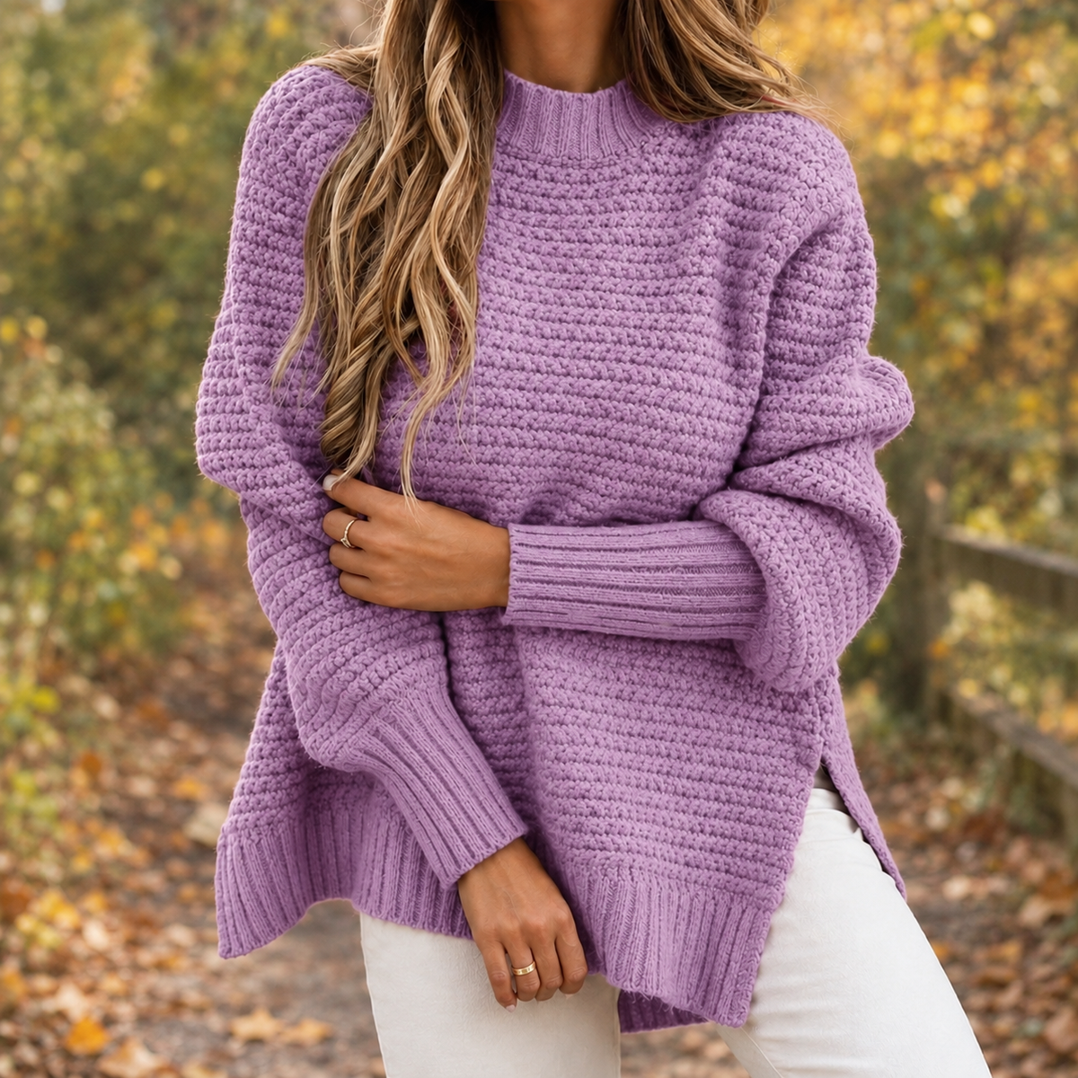 Pullover Damen | Lässiger Schnitt mit Seitenschlitzen | T&S - 5 - Trendlinie