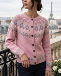 Cardigan Damen mit Knopfverschluss und floralem Muster | T&S - 1 - Trendlinie