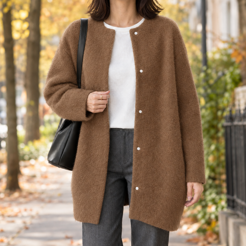 Cardigan Damen mit legerer Passform und Knopfdetails - 4 - Trendlinie