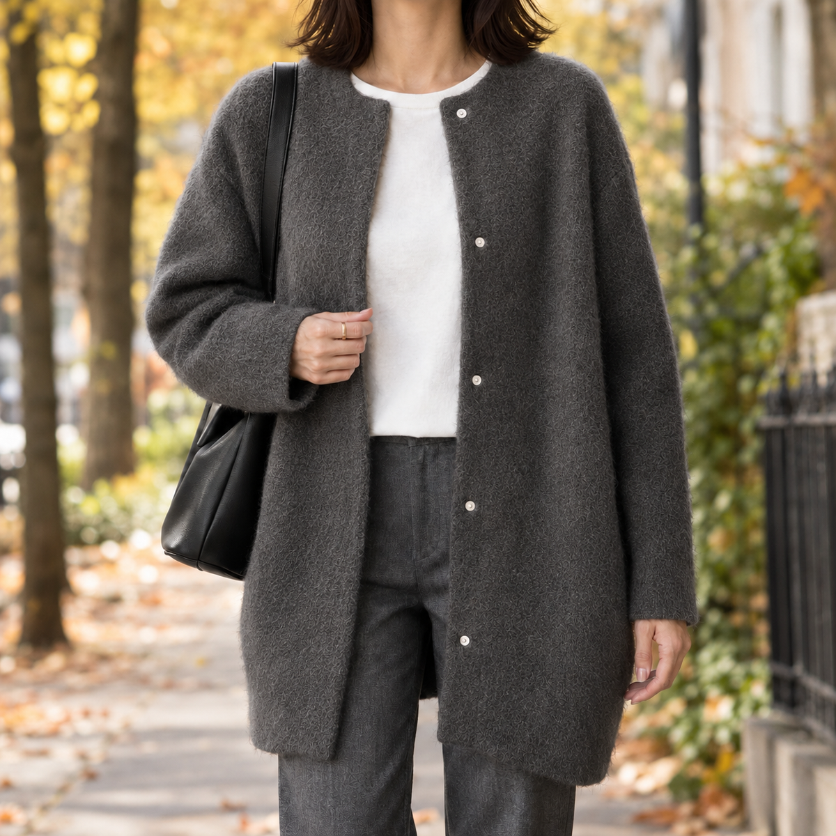 Cardigan Damen mit legerer Passform und Knopfdetails - 5 - Trendlinie