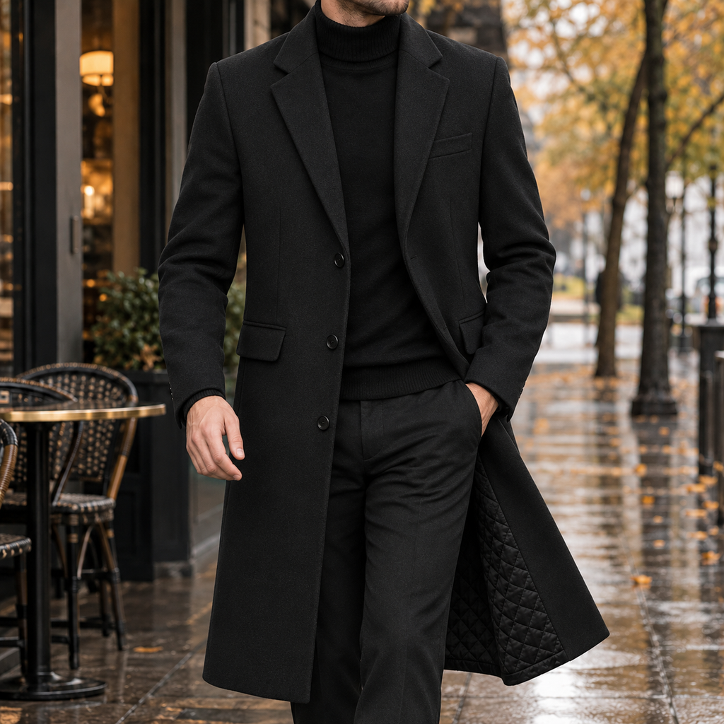 Eleganter Mantel Damen mit klassischem Revers und schmalem Schnitt - 1 - Trendlinie