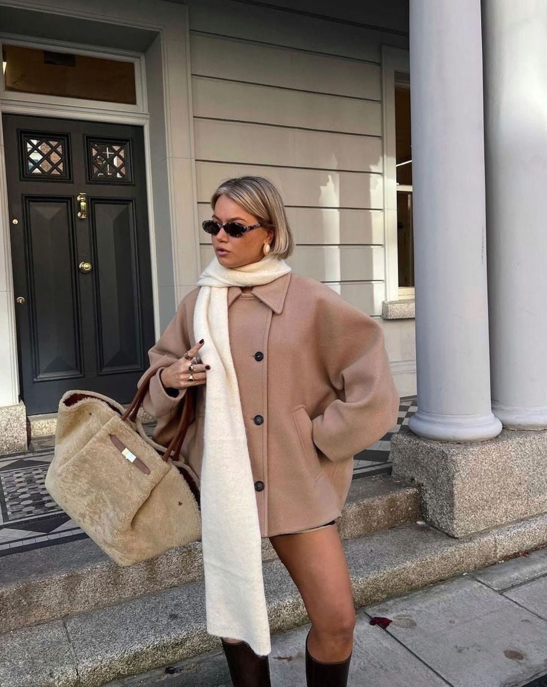 Oversized Damenjacke mit Knopfverschluss und lässigem Schnitt - 8 - Trendlinie