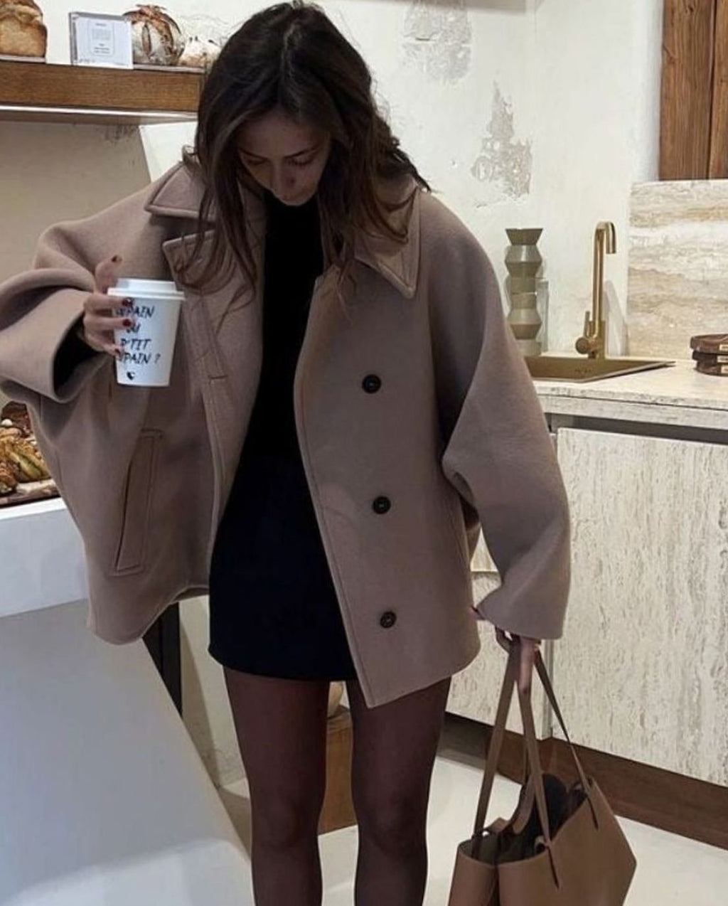 Oversized Damenjacke mit Knopfverschluss und lässigem Schnitt - 9 - Trendlinie