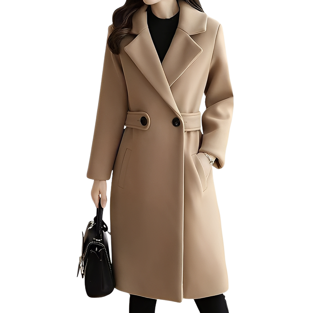 Damen Mantel mit tailliertem Schnitt und Gürtel - 1 - Trendlinie