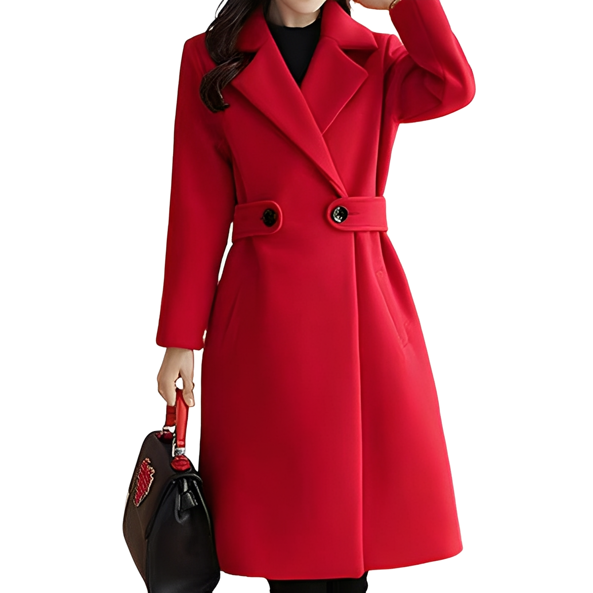 Damen Mantel mit tailliertem Schnitt und Gürtel - 2 - Trendlinie