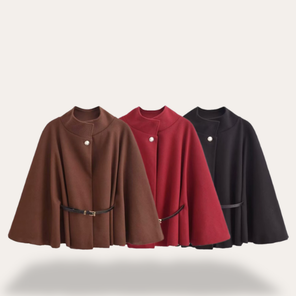 Wickelmantel Damen mit Taillengürtel und Stehkragen - 3 - Trendlinie
