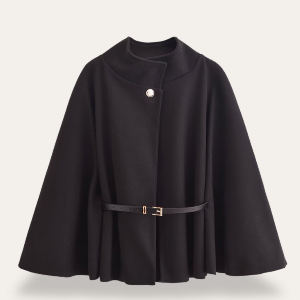 Wickelmantel Damen mit Taillengürtel und Stehkragen - 8 - Trendlinie