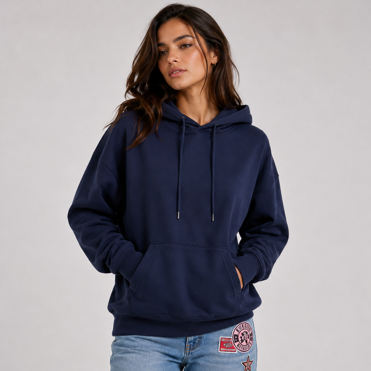 Damen Hoodie mit entspannter Passform und auffälligem Sternenprint - 2 - Trendlinie