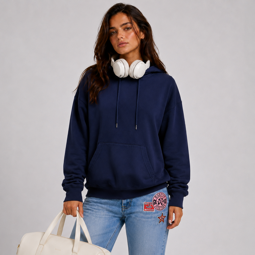 Damen Hoodie mit entspannter Passform und auffälligem Sternenprint - 5 - Trendlinie