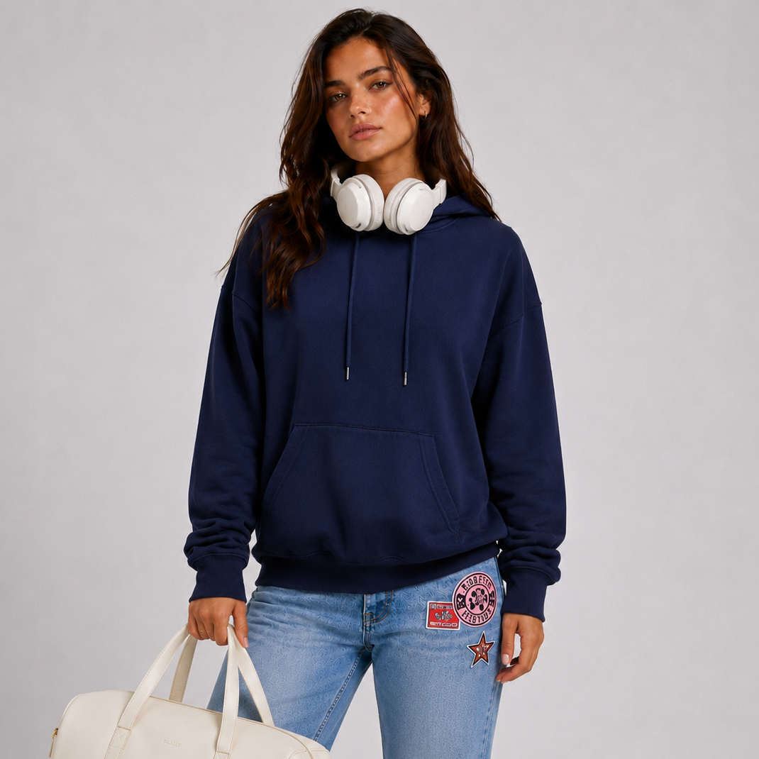 Damen Hoodie mit entspannter Passform und auffälligem Sternenprint - 5 - Trendlinie
