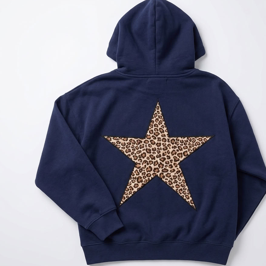 Damen Hoodie mit entspannter Passform und auffälligem Sternenprint - 6 - Trendlinie