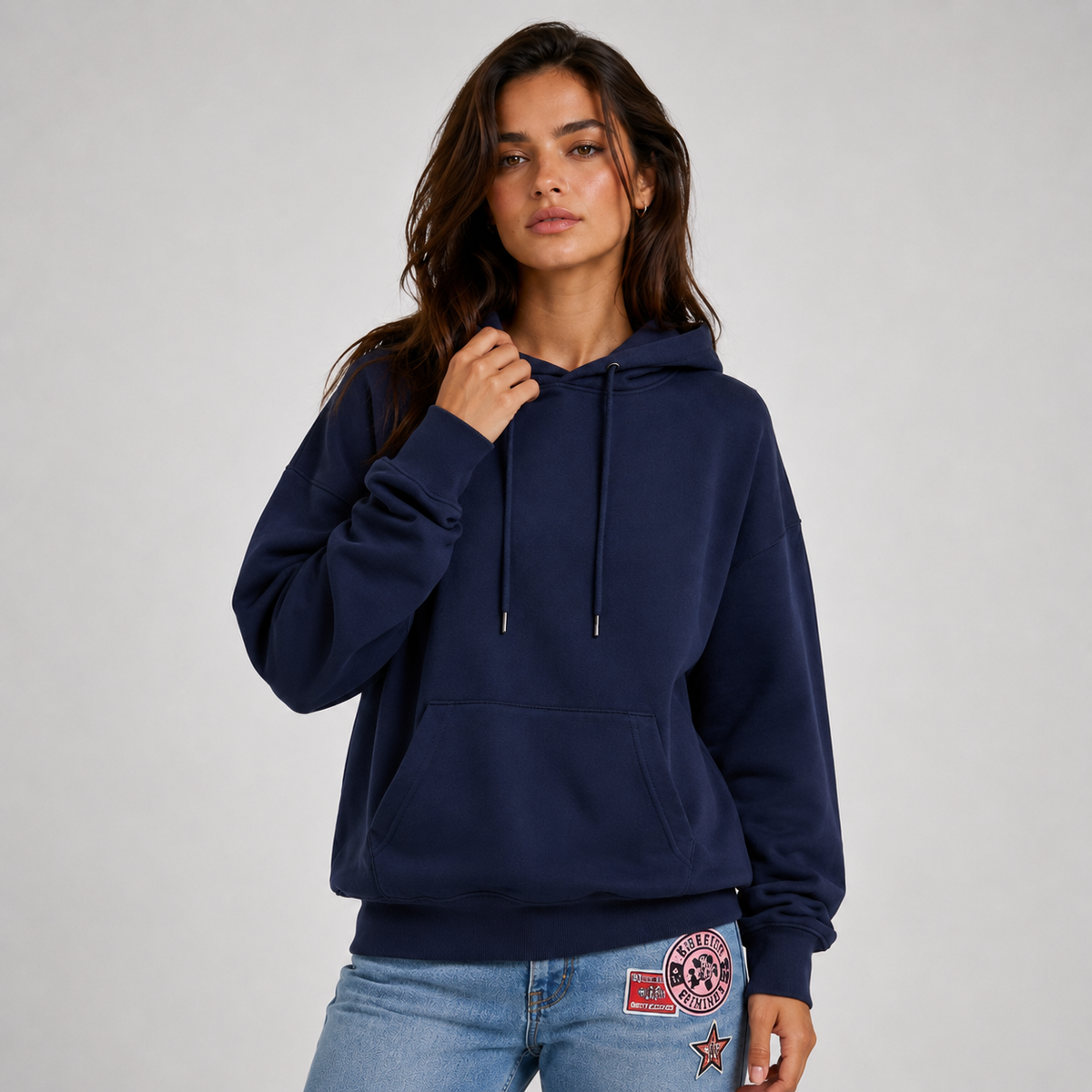 Damen Hoodie mit entspannter Passform und auffälligem Sternenprint - 7 - Trendlinie