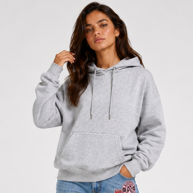 Damen Hoodie mit entspannter Passform und auffälligem Sternenprint - 8 - Trendlinie