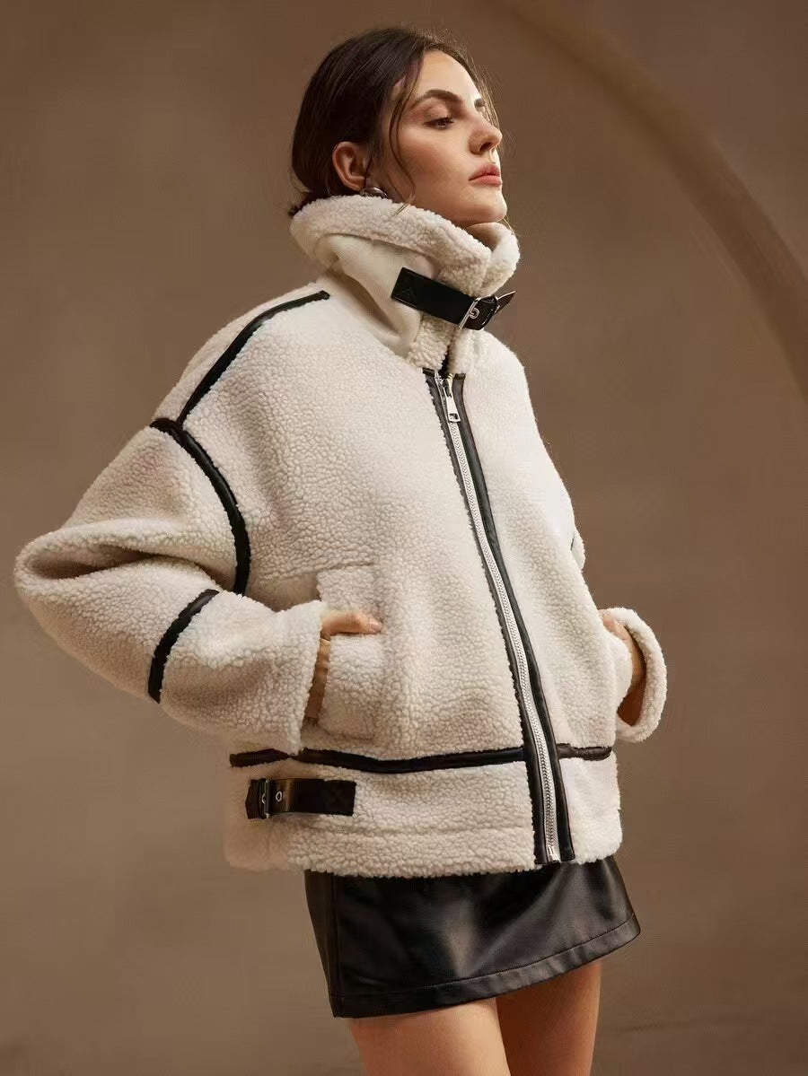Damen Jacke mit hohem Kragen und praktischen Taschen - 1 - Trendlinie