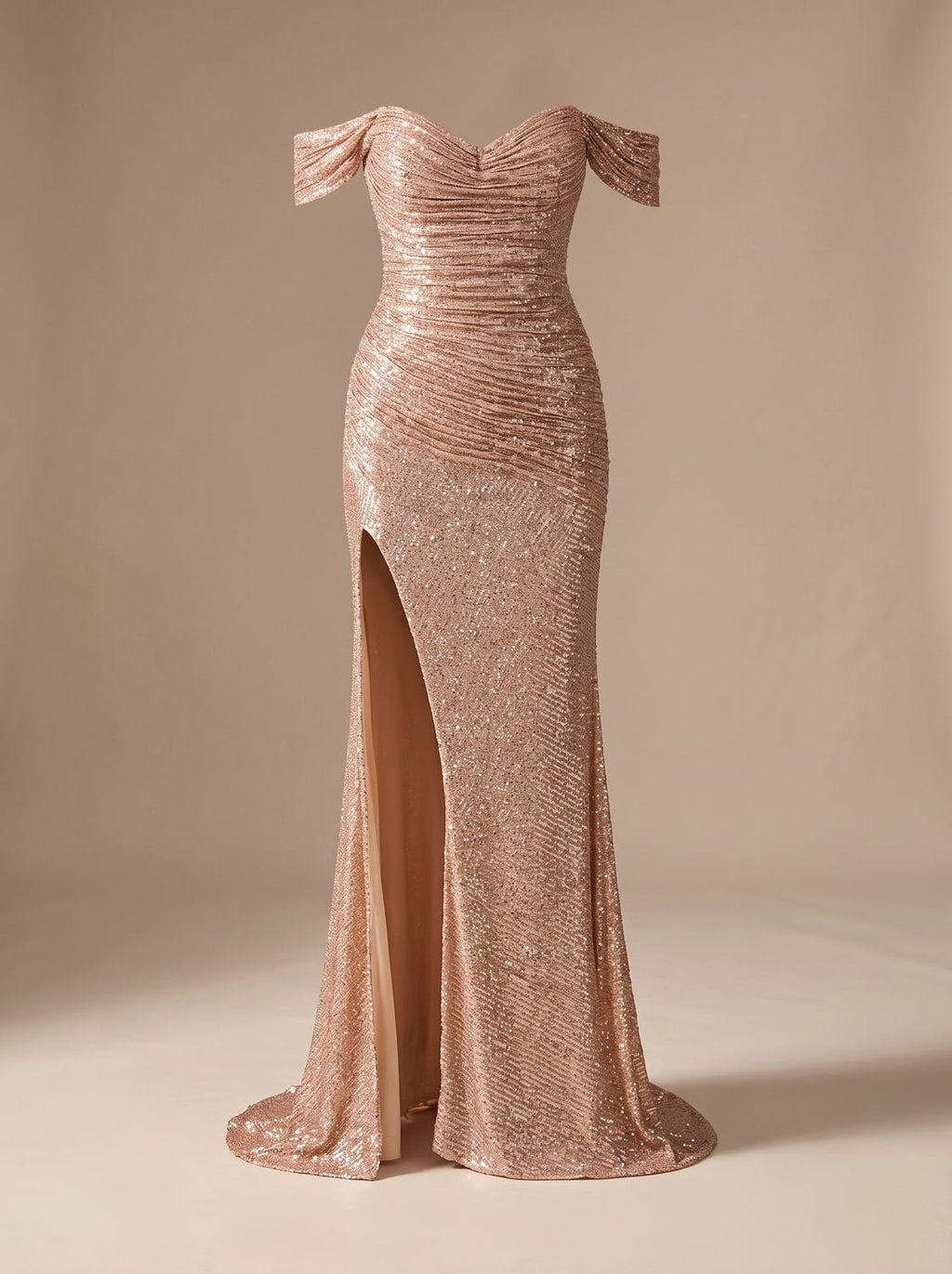 Abendkleid Damen mit schulterfreiem Design und hohem Schlitz - 2 - Trendlinie