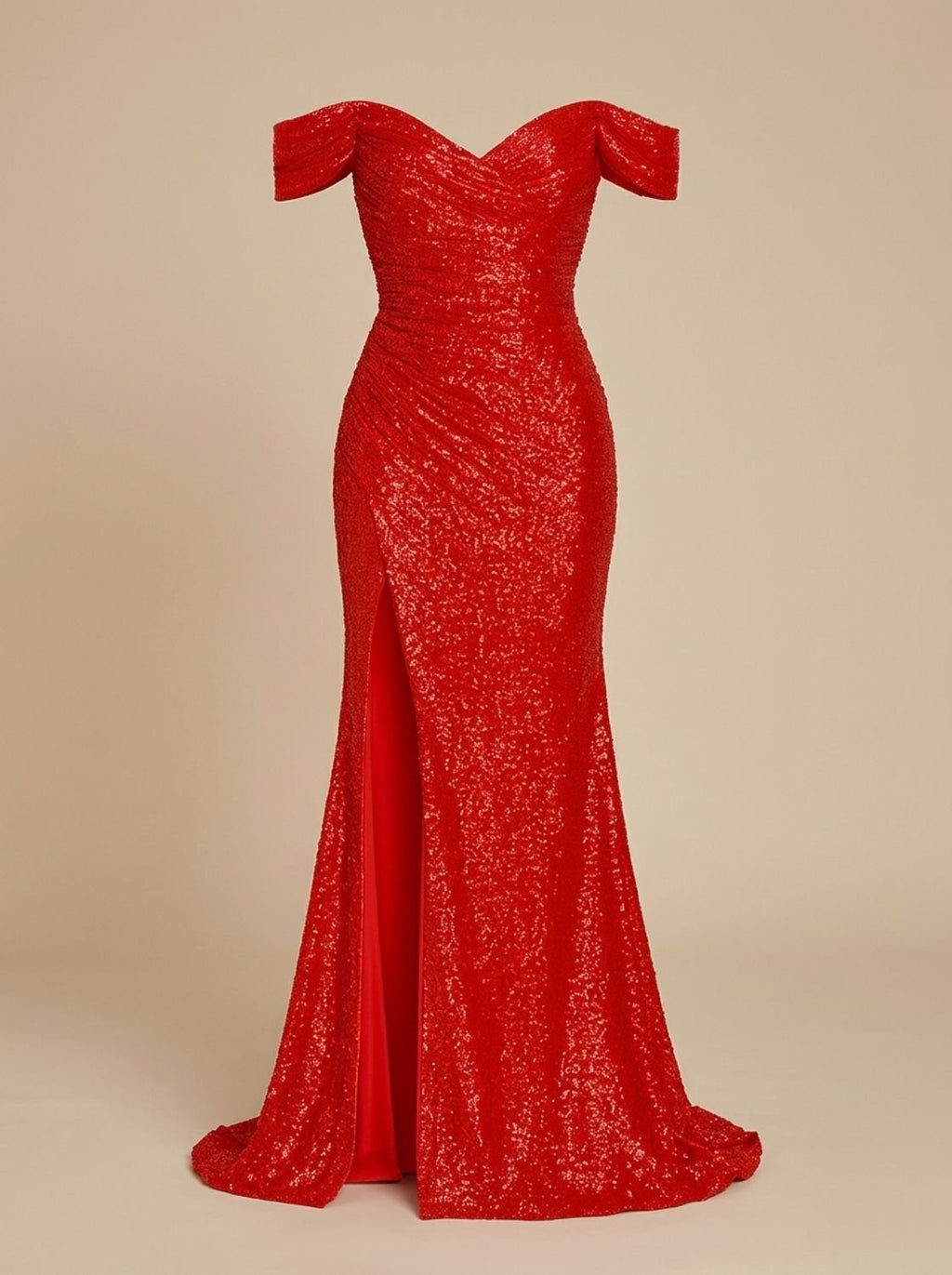 Abendkleid Damen mit schulterfreiem Design und hohem Schlitz - 3 - Trendlinie