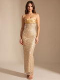 Abendkleid Damen figurbetont mit schulterfreiem Design und Rückenschlitz - 1 - Trendlinie