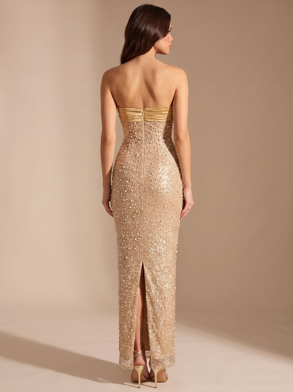 Abendkleid Damen figurbetont mit schulterfreiem Design und Rückenschlitz - 2 - Trendlinie