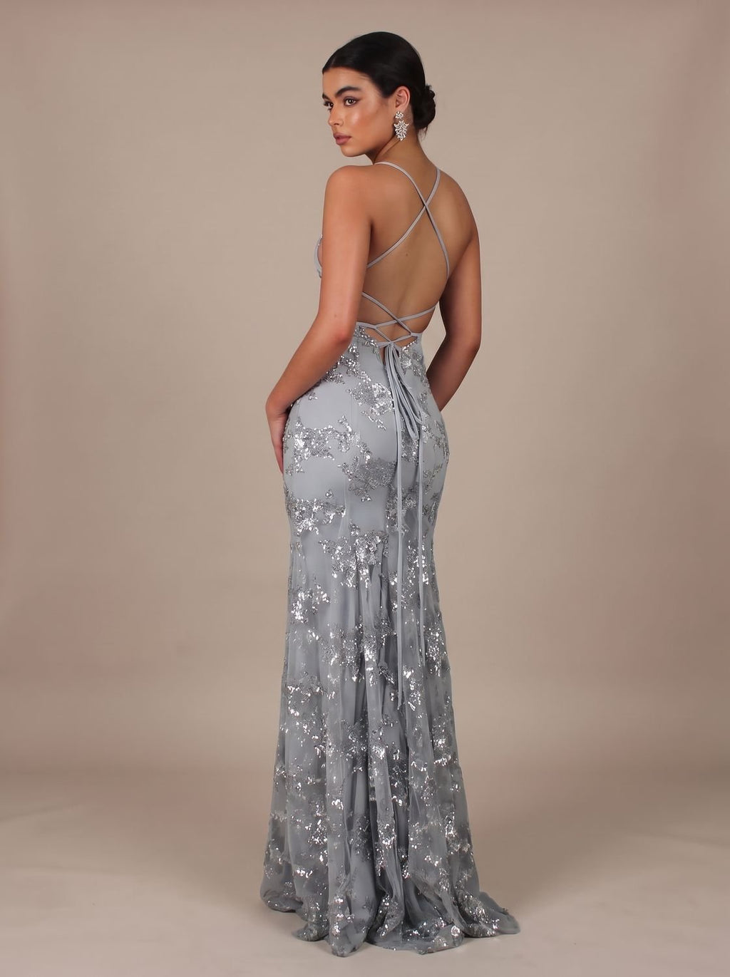 Abendkleid Damen mit tiefem V-Ausschnitt und Rückenausschnitt - 4 - Trendlinie