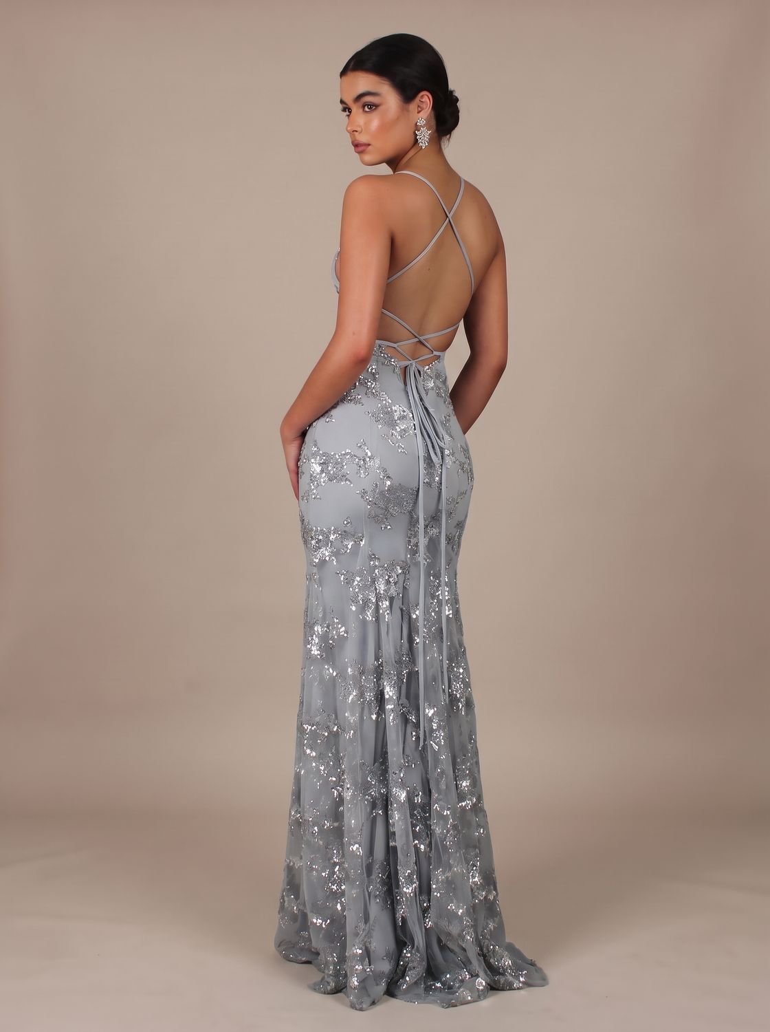 Abendkleid Damen mit tiefem V-Ausschnitt und Rückenausschnitt - 4 - Trendlinie