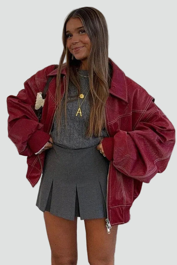Oversized Jacke Damen mit auffälligen Nähten und praktischen Taschen - 2 - Trendlinie