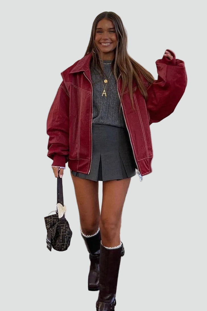 Oversized Jacke Damen mit auffälligen Nähten und praktischen Taschen - 6 - Trendlinie
