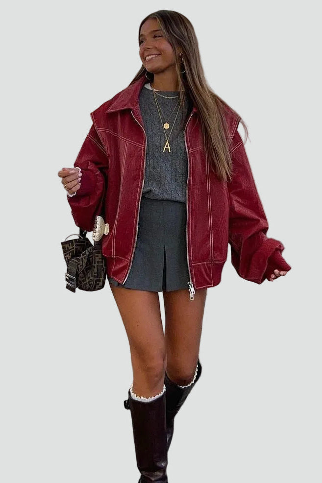 Oversized Jacke Damen mit auffälligen Nähten und praktischen Taschen - 7 - Trendlinie