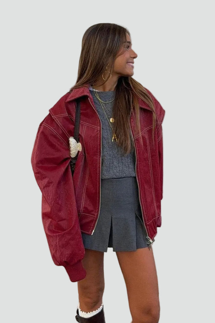 Oversized Jacke Damen mit auffälligen Nähten und praktischen Taschen - 8 - Trendlinie