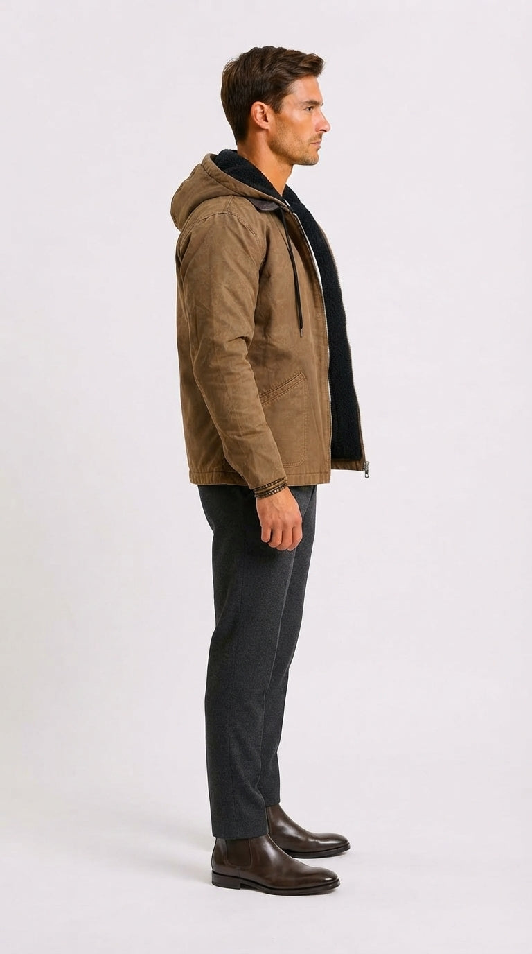 Sportliche Herrenjacke mit Kapuze und praktischen Taschen - 2 - Trendlinie