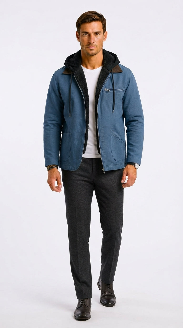 Sportliche Herrenjacke mit Kapuze und praktischen Taschen - 5 - Trendlinie