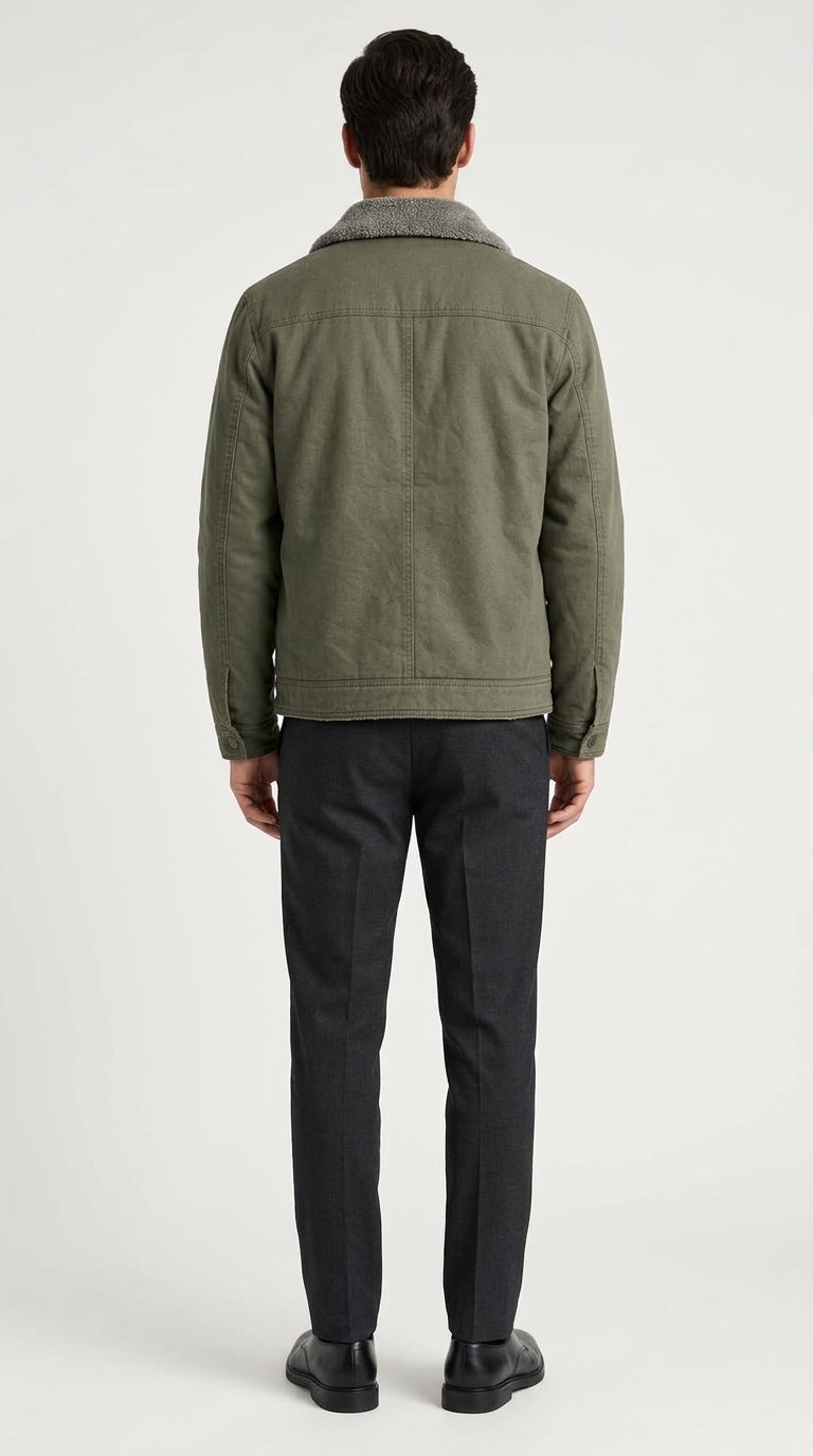 Modische Herren Jacke mit stylischem Kragen und praktischen Taschen - 3 - Trendlinie