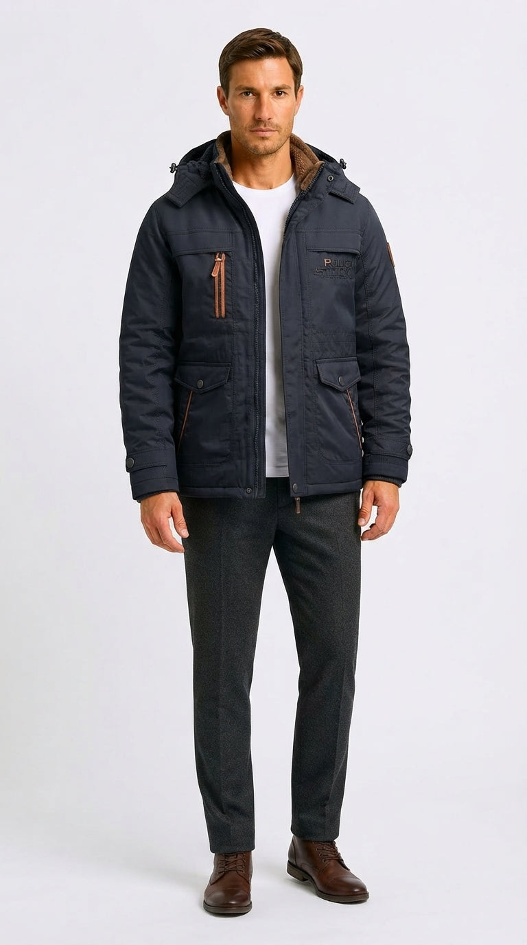 Winterjacke Damen mit abnehmbarer Kapuze und praktischen Taschen - 1 - Trendlinie