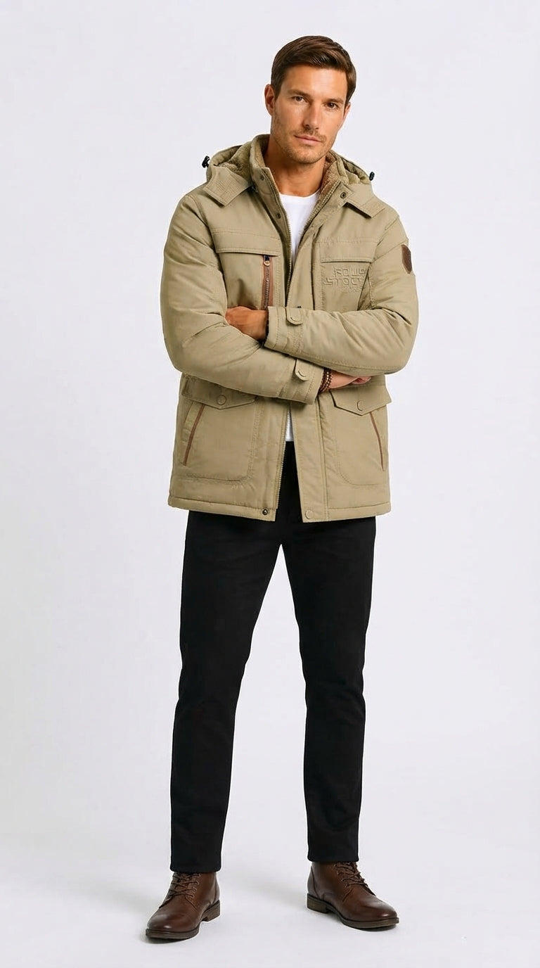 Winterjacke Damen mit abnehmbarer Kapuze und praktischen Taschen - 4 - Trendlinie