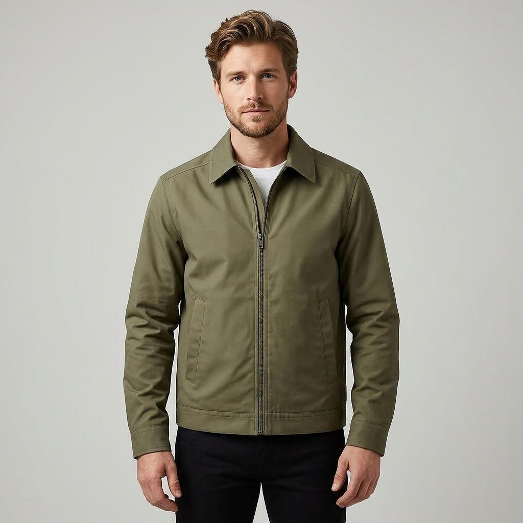 Herrenjacke mit Reißverschluss und klassischem Kragen - 5 - Trendlinie