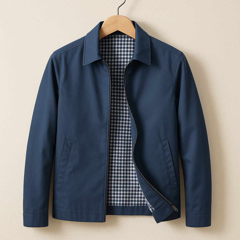 Herrenjacke mit Reißverschluss und klassischem Kragen - 8 - Trendlinie