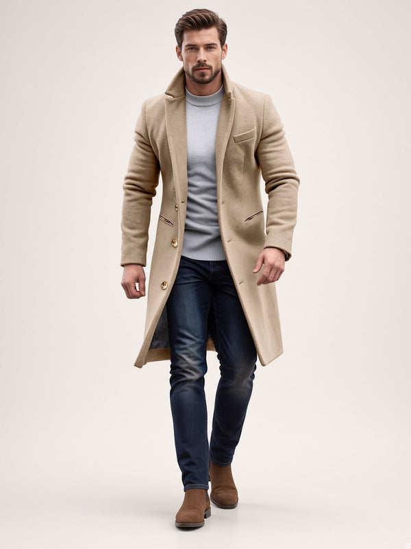 Eleganter Mantel Damen mit klassischem Schnitt und praktischen Taschen - 1 - Trendlinie
