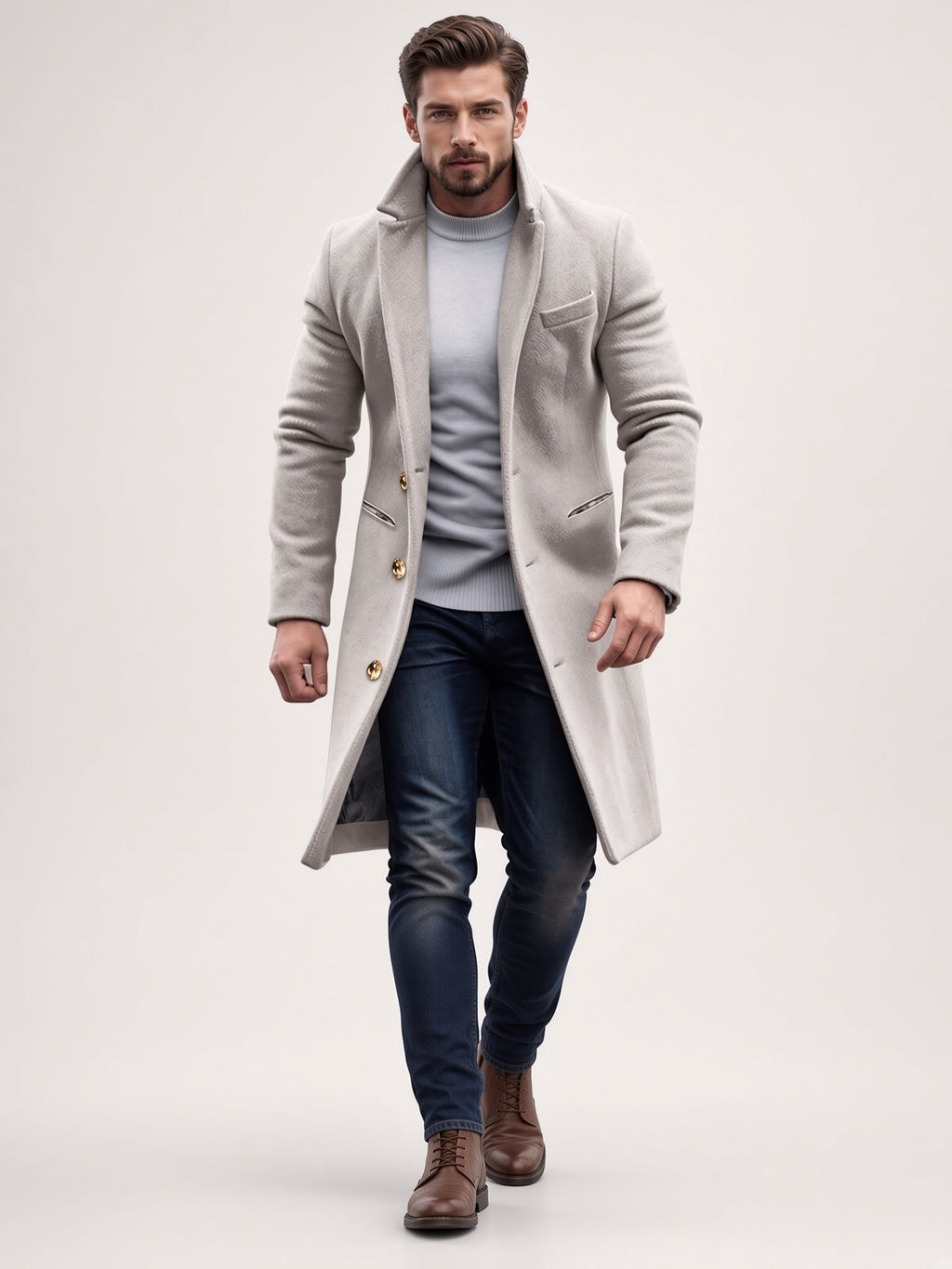 Eleganter Mantel Damen mit klassischem Schnitt und praktischen Taschen - 4 - Trendlinie