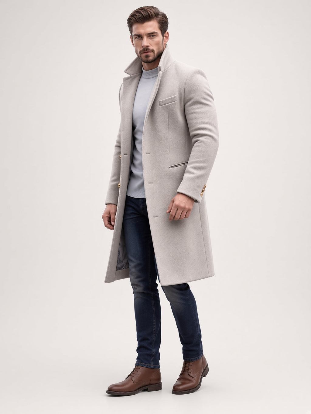 Eleganter Mantel Damen mit klassischem Schnitt und praktischen Taschen - 5 - Trendlinie