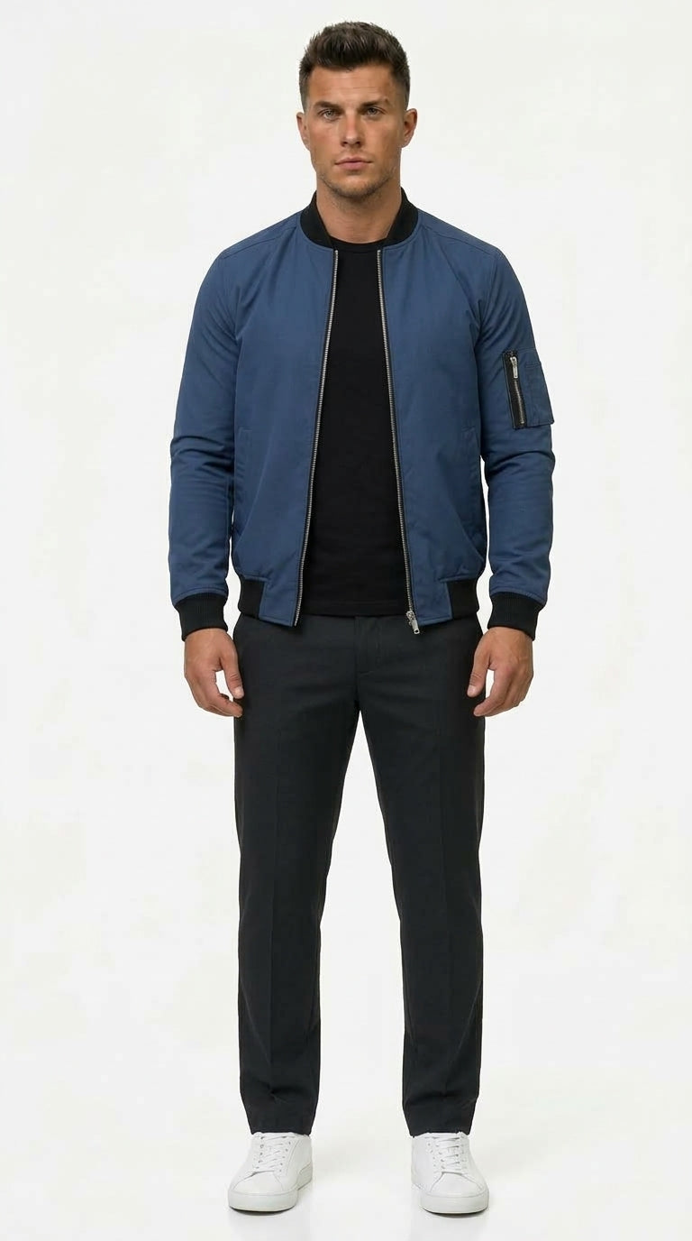 Bomberjacke Herren mit Slim Fit und praktischer Arm-Tasche - 1 - Trendlinie