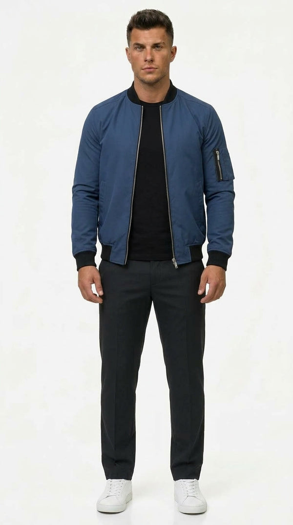 Bomberjacke Herren mit Slim Fit und praktischer Arm-Tasche - 1 - Trendlinie